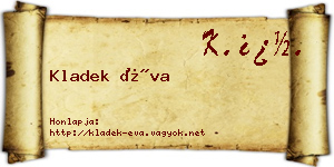 Kladek Éva névjegykártya